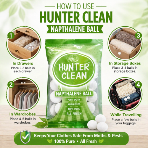 Napthalene Ball Hunter Clean 100gm